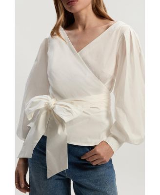 Women's Woven Wrap Detail Blouse