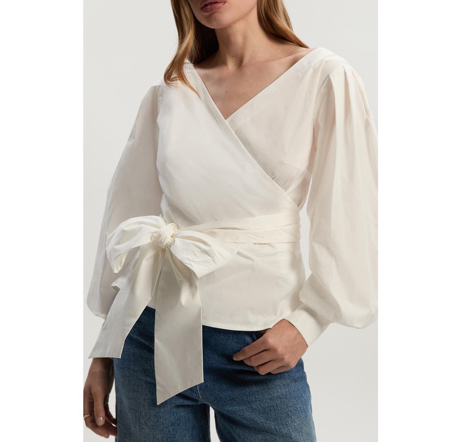Women's Woven Wrap Detail Blouse