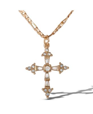 Layered Cross & Gem Necklace