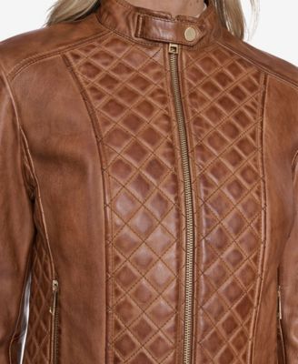 Women's Marlette quilted lamb leather scuba jacket