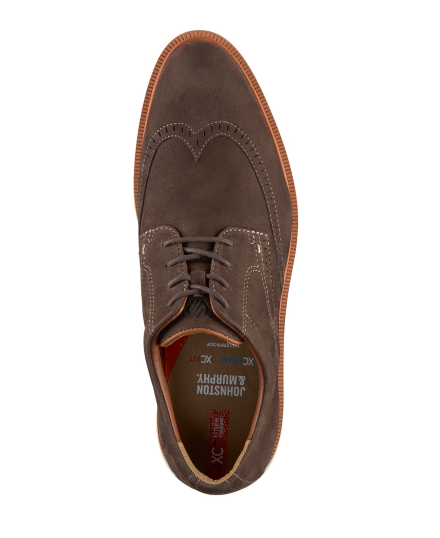 Обувь Johnston & Murphy Men's XC+ Parker Wingtip Round Toe Comfort, цвет: Коричневый нубуковый — фото 4
