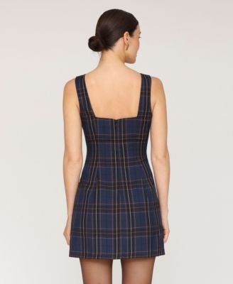 Women's Sleeveless Plaid Mini Dress