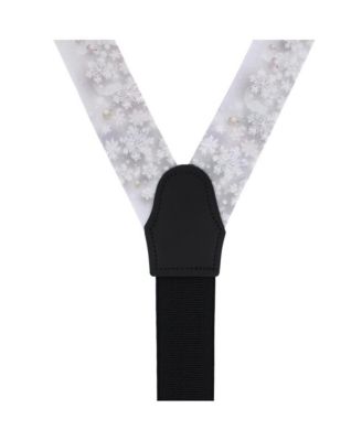 Men's Jack's Frosty Winter Wonderland Silk Holiday Button End Suspenders