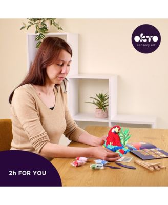 OKTO Air-Dry Clay 3D Painting Kit – 3D Picture Macaw (11.4 x 11.4 in)