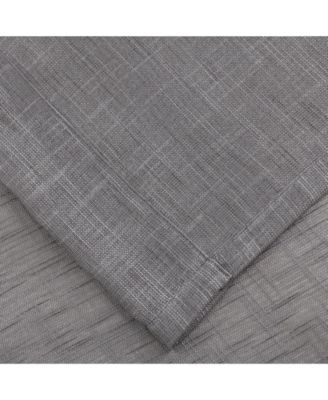 2 Pack Semi Sheer Linen Blend Grommet Top Window Curtains - 52 in. W x 84 in. L, Gray
