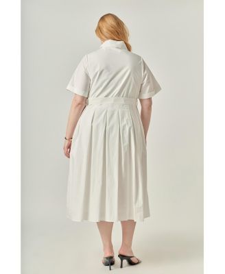 Plus Size Belted Midi Dress