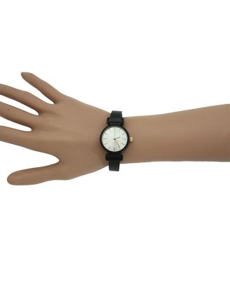 Black Simple Metallic Bangle Watch