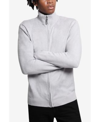 Men's Full Zip Mock Neck Sweater