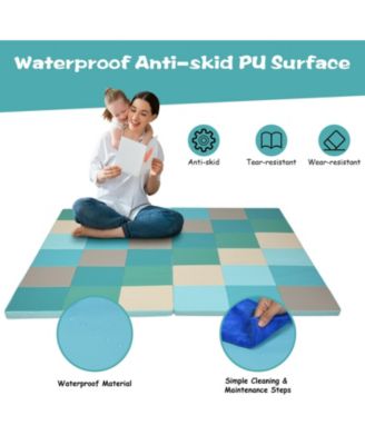 58 Inch Toddler Folding Foam Play Mat Baby Activity Play Mat