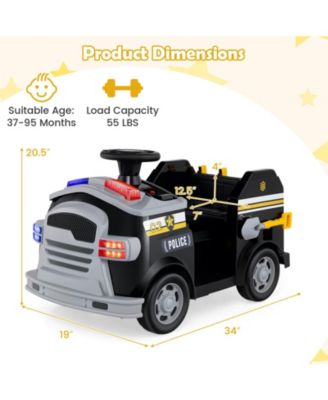 12V Kids Ride on Fire Truck Toddler Fire Toy Car with Shovel & Wrench