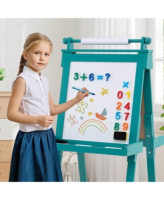 Foldable Easel for Kids 3-in-1 Double-sided Art Easel with Chalkboard