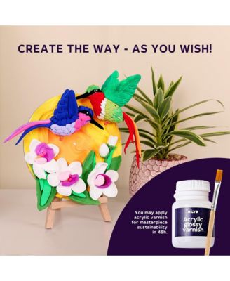 OKTO Air-Dry Clay 3D Painting Kit – 3D Hummingbirds (11.4 x 11.4 in)