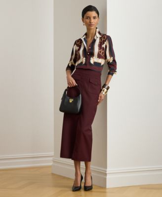 Petite Classic Fit Equestrian-Print Twill Shirt