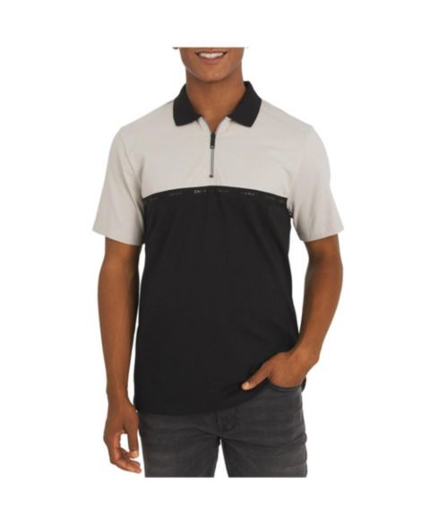 Мужское поло DKNY Highwalk Cotton Zip Front Polo, цвет: Moonstuck