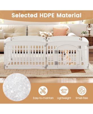 Panel Plastic Dog Playpen with Lockable Gate for Small & Medium Sized Dogs