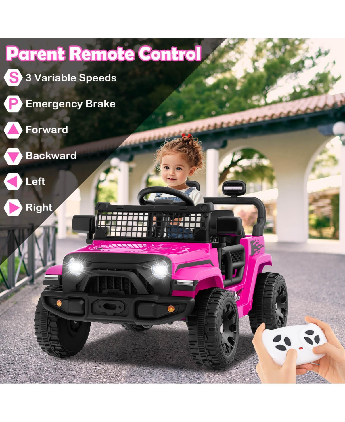 Costway 12V Kids Ride on Truck Car Battery Powered Electric Vehicle with Remote Control