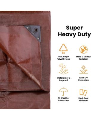 8 oz. Poly Tarpaulin 20x20 Silver & Black