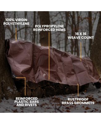 8 oz. Poly Tarpaulin 16x20 Silver & Black