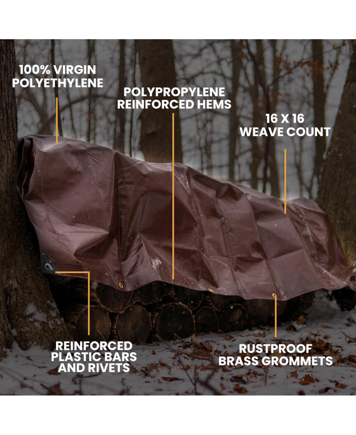 8 oz. Poly Tarpaulin 16x20 Silver & Black