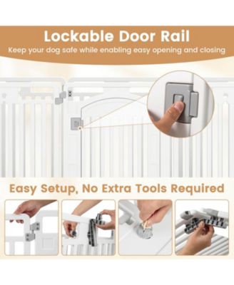 Panel 32” Tall Plastic Dog Panel with Securing Locking Door for Medium