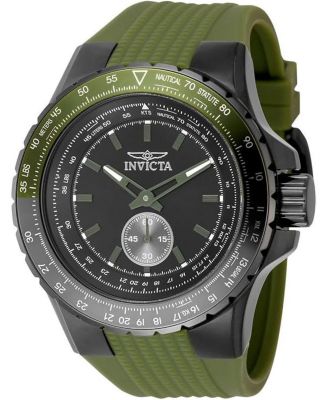 Men's 49323 Aviator Quartz Multifunction Black Dial Watch