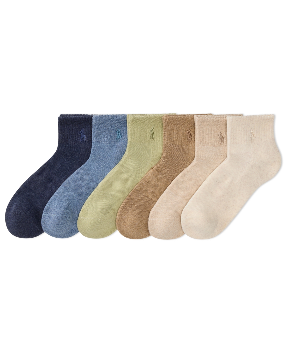 Polo Ralph Lauren Women's 6-pk. Cushion Quarter Socks In Multi