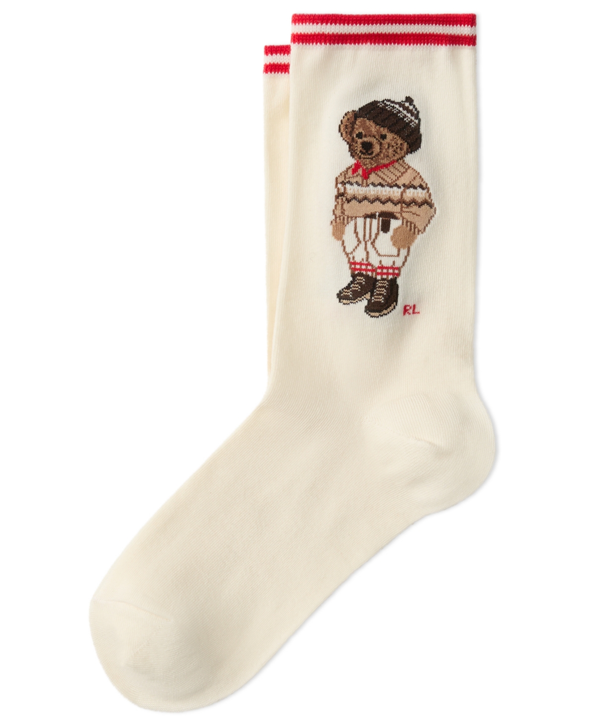 Polo Ralph Lauren Colorado Bear Crew Socks In Neutral