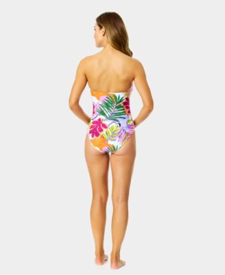 Women's Printed Twist Front Strapless One Piece