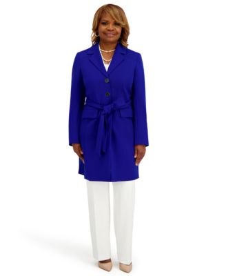 Women's Three Button Patch Pocket Trench Coat