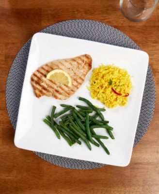 Contemporary Square Dinner Plates, Set of 6