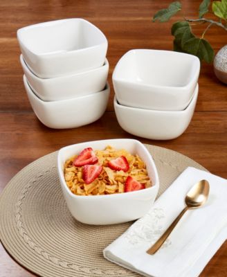 Classic Square Cereal Bowls, Set of 6