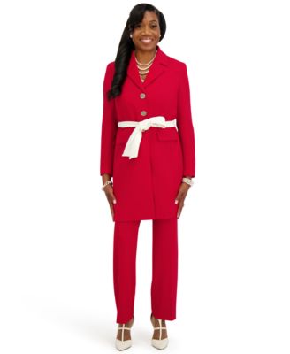 Women's Three Button Patch Pocket Trench Coat