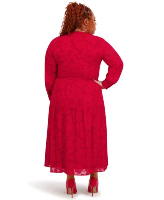 Women's Soft V-Neck Tiered Midi Dress