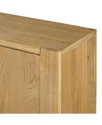  Retro Wood Buffet Cabinet - 4 Door, Adjustable Shelves (Natural)