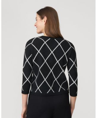 Women's Argyle Crewneck Cardigan