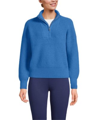 Women's Fuzzy Wedged Quarter Zip Sweater
