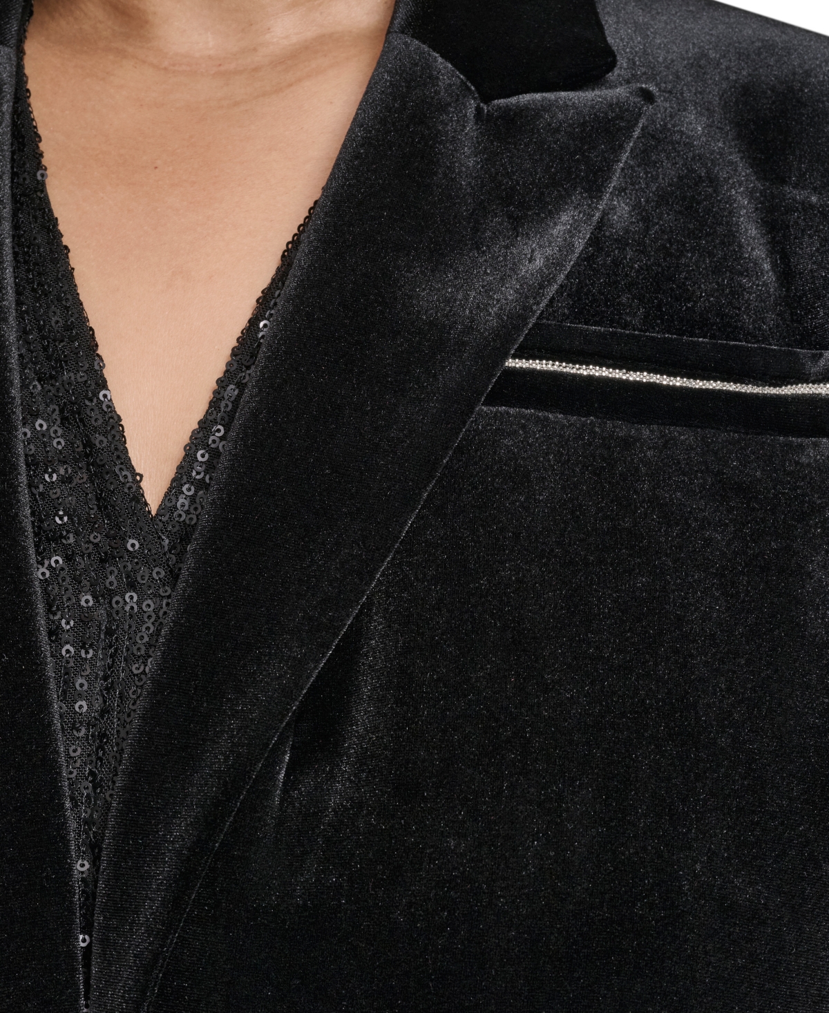 Calvin Klein Plus Size Padded One Button Jacket In Black