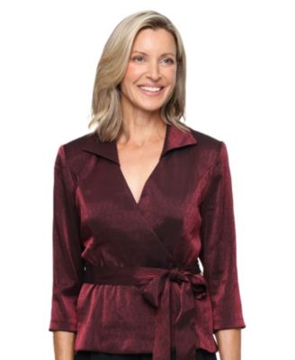 Women's V-Neck Shimmer Top