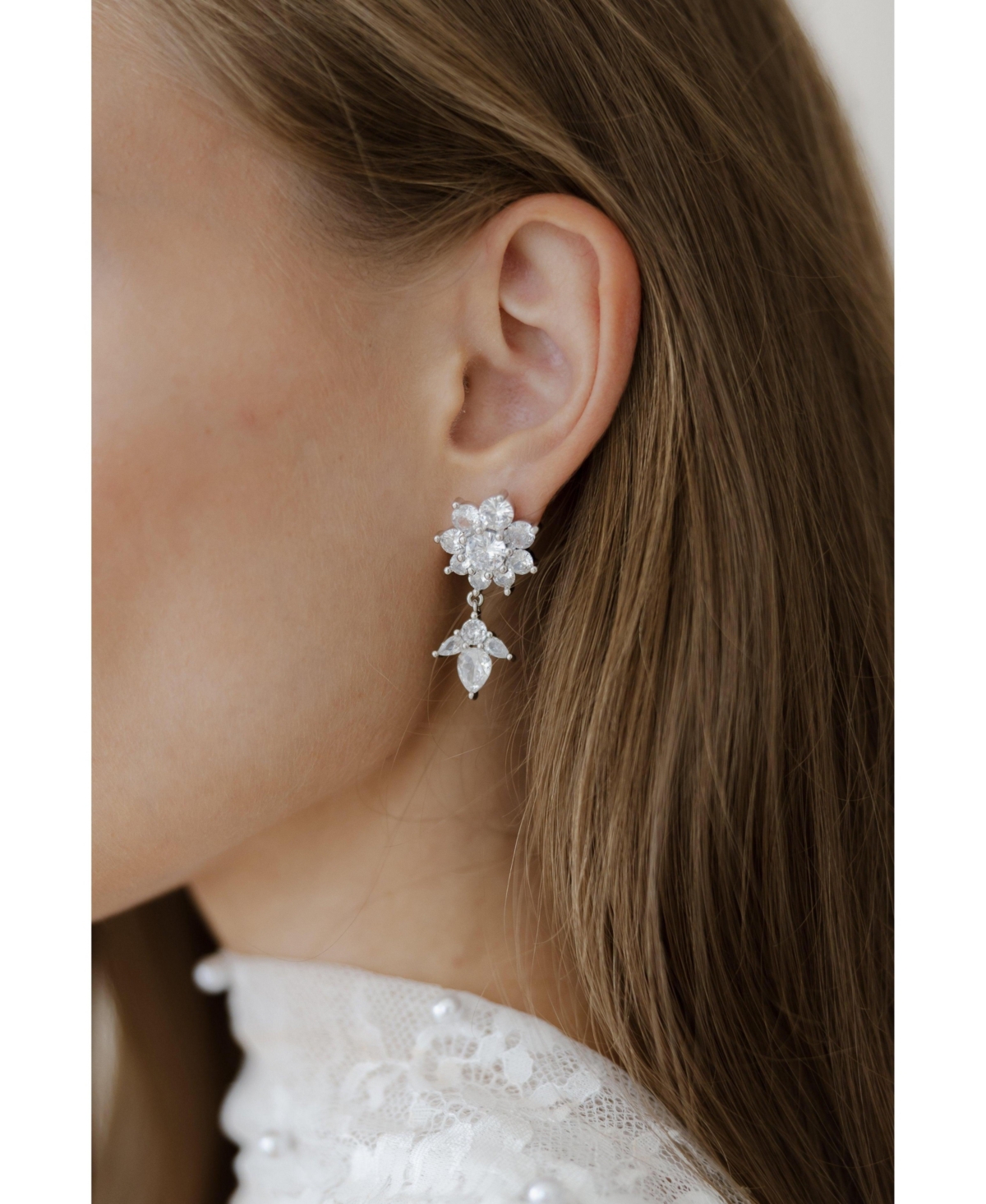 Untamed Petals Whisper Crystal Drop Earrings