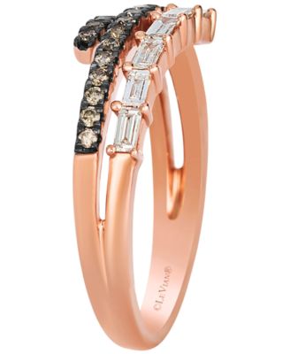 Vanilla Diamond (0.19 ct. t.w.) and Chocolate Diamond (0.23 ct. t.w.) Ring in 14k Strawberry Gold