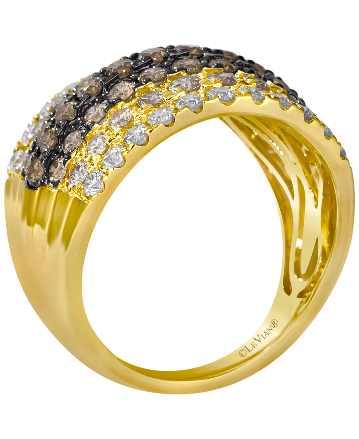 Le Vian Chocolate Ombre Diamond (1.63 ct. t.w.) and Vanilla Diamond (0.56 ct. t.w.) Ring in 14K Honey Gold