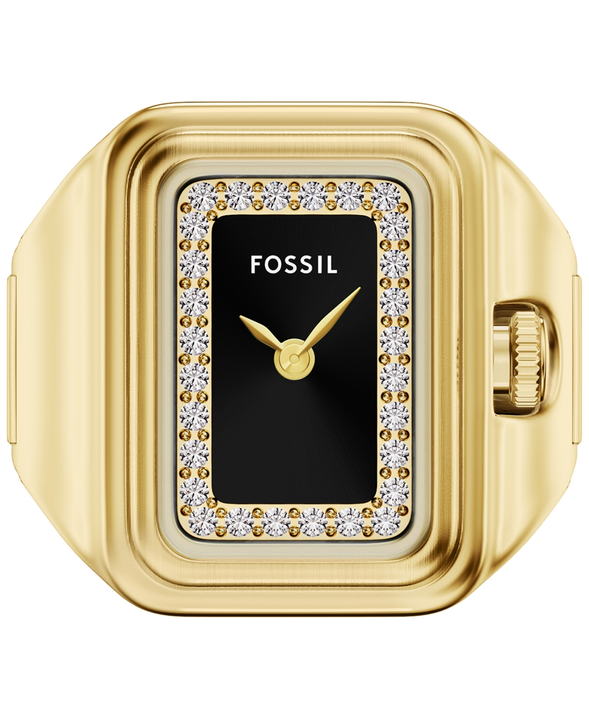 Fossil Women's Raquel Watch Ring Two-Hand Gold-Tone Stainless Steel Watch,14mm