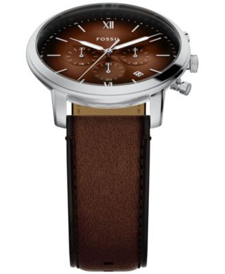 Men's Neutra Chronograph Brown Leather Watch, 44mm