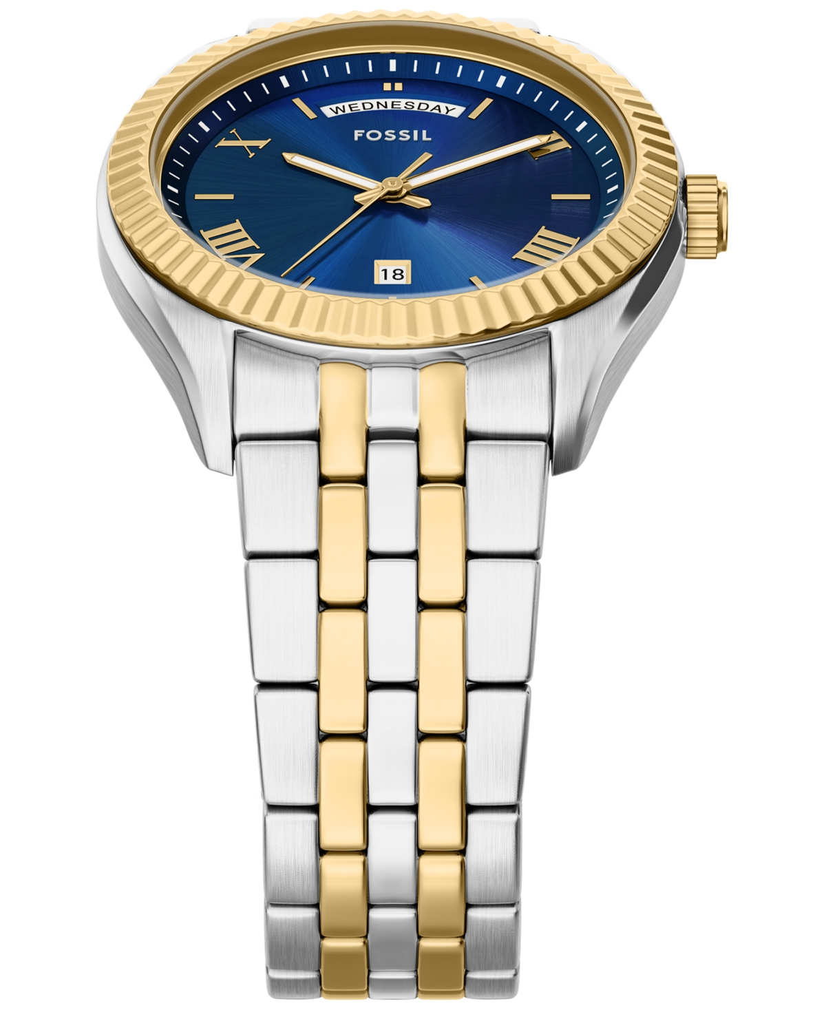 Fossil Men's Campbell Three-Hand Day-Date Two-Tone Stainless Steel Watch, 42mm