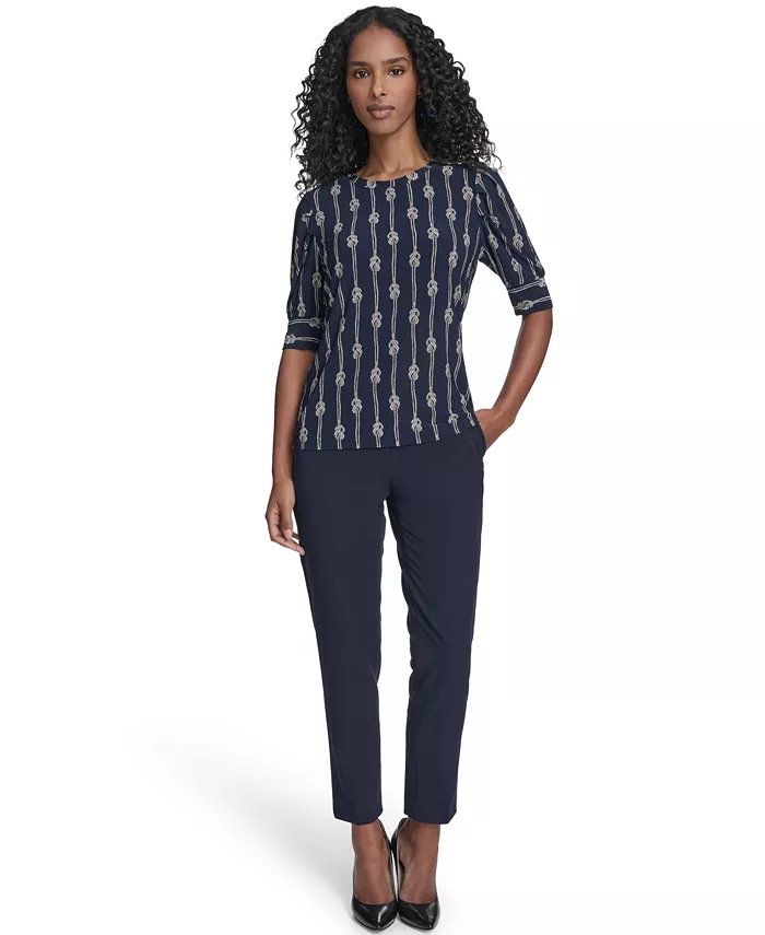 Women's Rope Knot Short Sleeve Crewneck Top - thumbnail 5