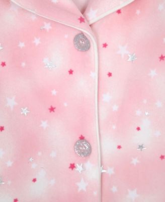 Girls' 6-16 Foil Velour Coat, Pants and Headband Pajama, 3-Piece Set