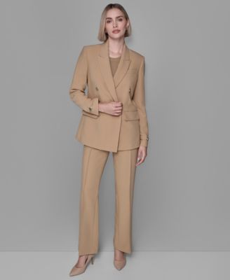 Women's V-Neck 1-Button Front Double Breasted Blazer