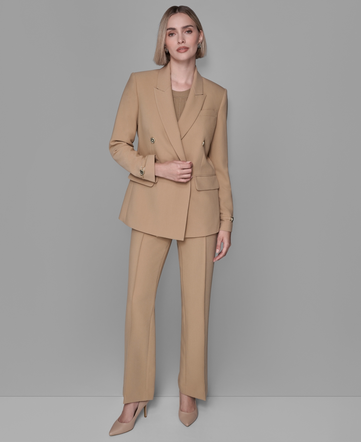 Karl Lagerfeld Paris Women's Long-Sleeve Double Breasted Blazer