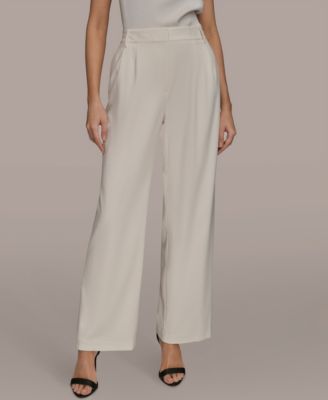 Donna Karan New York - Women's High Rise Pleated Wid Leg Pants