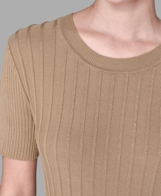 Women's Ribbed Short-Sleeve Sweater 